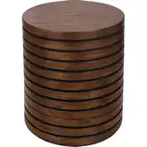 Corvin Side End Table in Walnut Brown Finish Wood